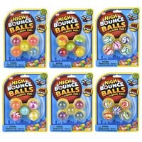 1"(27mm) Hi-Bounce Balls Assortment-Carded