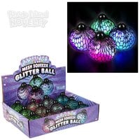 3" Light-Up Mesh Squeeze Glitter Ball