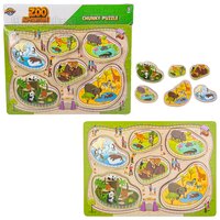11.75" X 10.25" 6pc Chunky Build A Zoo Puzzle