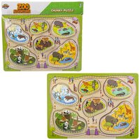 11.75" X 10.25" 6pc Chunky Build A Zoo Puzzle