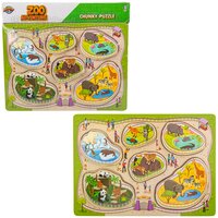 11.75" X 10.25" 6pc Chunky Build A Zoo Puzzle
