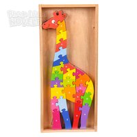 14" X 6.5" Wooden Giraffe Letter Puzzle