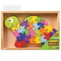 9.25" X 6.25" Wooden Turtle Letter Puzzle