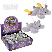 3.5" Mighty Quakes Elephant Backpack Clip 12ct