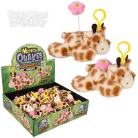 3.5" Mighty Quakes Giraffe Backpack Clip 12ct