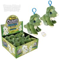 3.5" Mighty Quakes Triceratops Backpack Clip 12ct