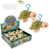 3.5" Mighty Quakes Turtle Backpack Clip 12ct