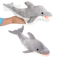 15" Ocean Safe Grey Dolphin Puppet