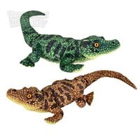 30" Supersoft Green And Brown Alligator Plush