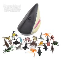 24 PC Aquatic Animal Set With Shark Head Case