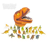 24 PC Dinosaur Set With T-Rex Head Case