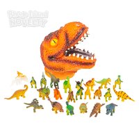 24 PC Dinosaur Set With T-Rex Head Case