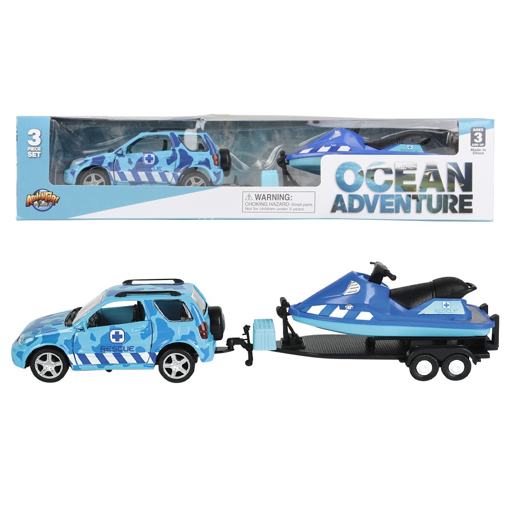 Aquatic Diecast 4x4 Rover And Jet Ski