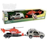 Dinosaur Die-Cast 4 X 4 Rover And Helicopter