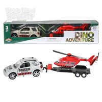Dinosaur Diecast 4 X 4 Rover And Helicopter