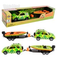 Jungle Die-Cast 4 X 4 Rover And Speedboat