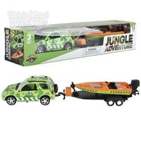 Jungle Diecast 4 X 4 Rover And Speedboat