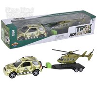 Northern Trek Die-Cast 4 X 4 Rover And Helicopter