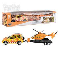Safari Die-Cast 4 X 4 Rover And Helicopter