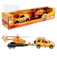 Safari Die-Cast 4 X 4 Rover And Helicopter