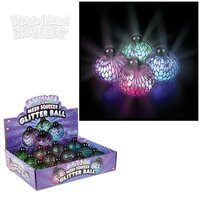 3" Light-Up Mesh Squeeze Glitter Ball