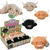 3" Highland Cow Squeezy Bead Plush Ball