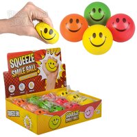 2.5" Assorted Colors Smiley Face Stress Ball