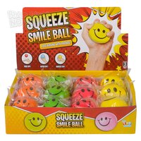 2.5" Assorted Colors Smiley Face Stress Ball