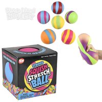4" Squish And Stretch Striped Gummi Ball
