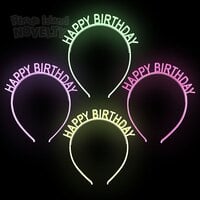 6" Glow In The Dark Happy Birthday Headband