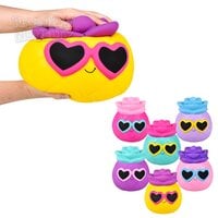Jumbo Squish Pineapple Heart Glasses Mix 10"