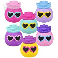 Jumbo Squish Pineapple Heart Glasses Mix 10"