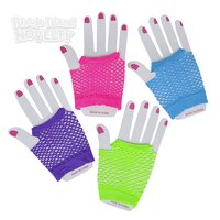 Neon Fishnet Wrist Gloves