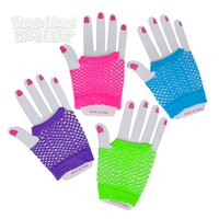 Neon Fishnet Wrist Gloves
