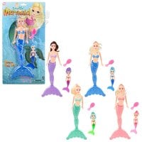 12.5" Mermaid With Mini Mermaid Doll Play Set