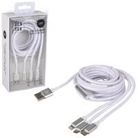 Gentek 3in1 Lightning Usb-C Cable (White)