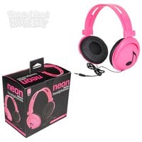 7.5" Neon Pink Stereo Headphones