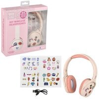 Gentek Wireless Headphones With Stickers (Pink)