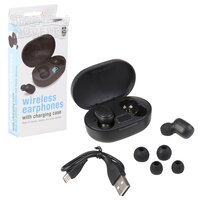 Black Wireless Ear Phones With Charging Case