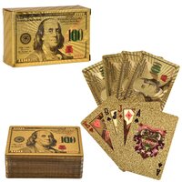 Mini Gold Foil $100 Bill Playing Cards