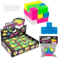 2.5" Sticky Stretch Puzzle Cube 12ct