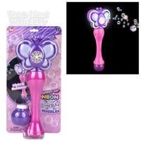 14.5" Light-Up Neon Butterfly Bubble Wand