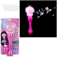 14.5" Light-Up Neon Heart Bubble Wand