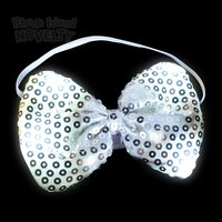 Light-Up Silver Seq Bowtie