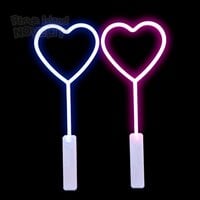 18" Neon Style Light-Up Heart Wand