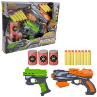 2 Pack Foam Blaster Set With Target Cans