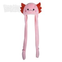 Axolotl Plush Hoodie Scarf Hat 35"-Pink