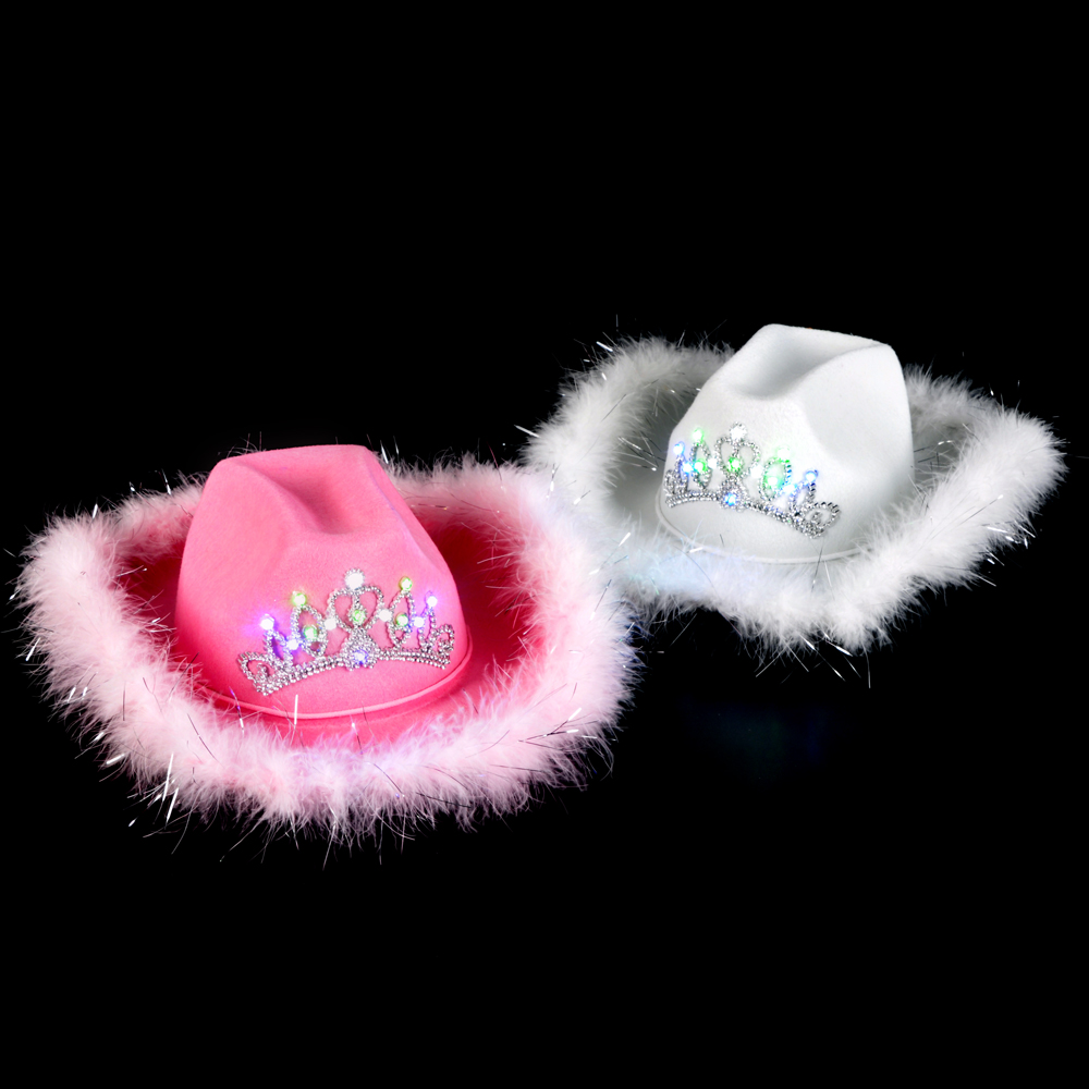 Light-Up Tiara Cowgirl Hat With Feathers