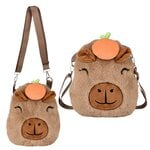 Capybara Plush Crossbody Bag 10"x11.5"