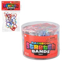 Text Rainbow Silicone Stretch Bands